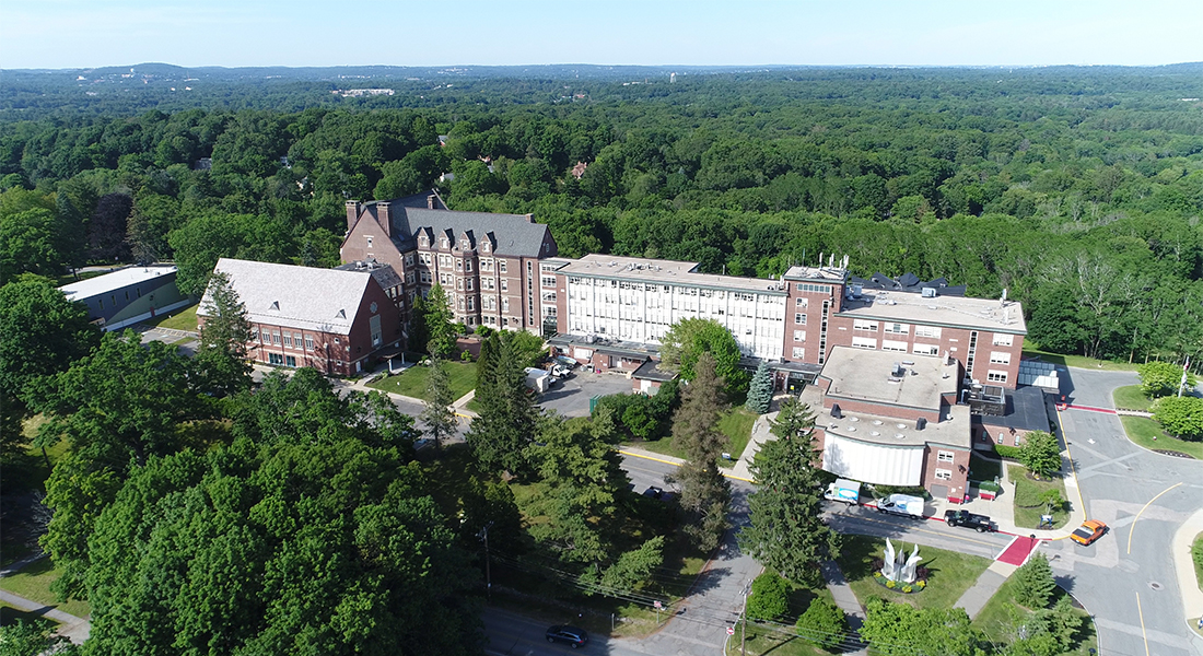 Campus drone shot - Wellesley