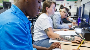 Students on computers