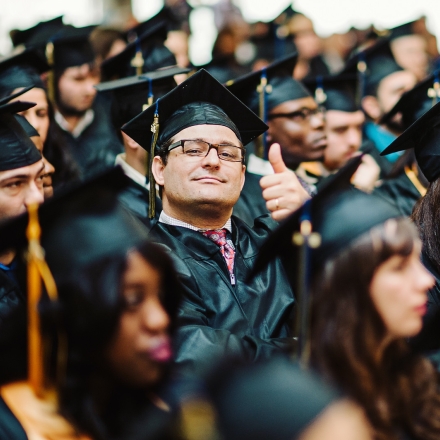 Thumbs up at Commencement